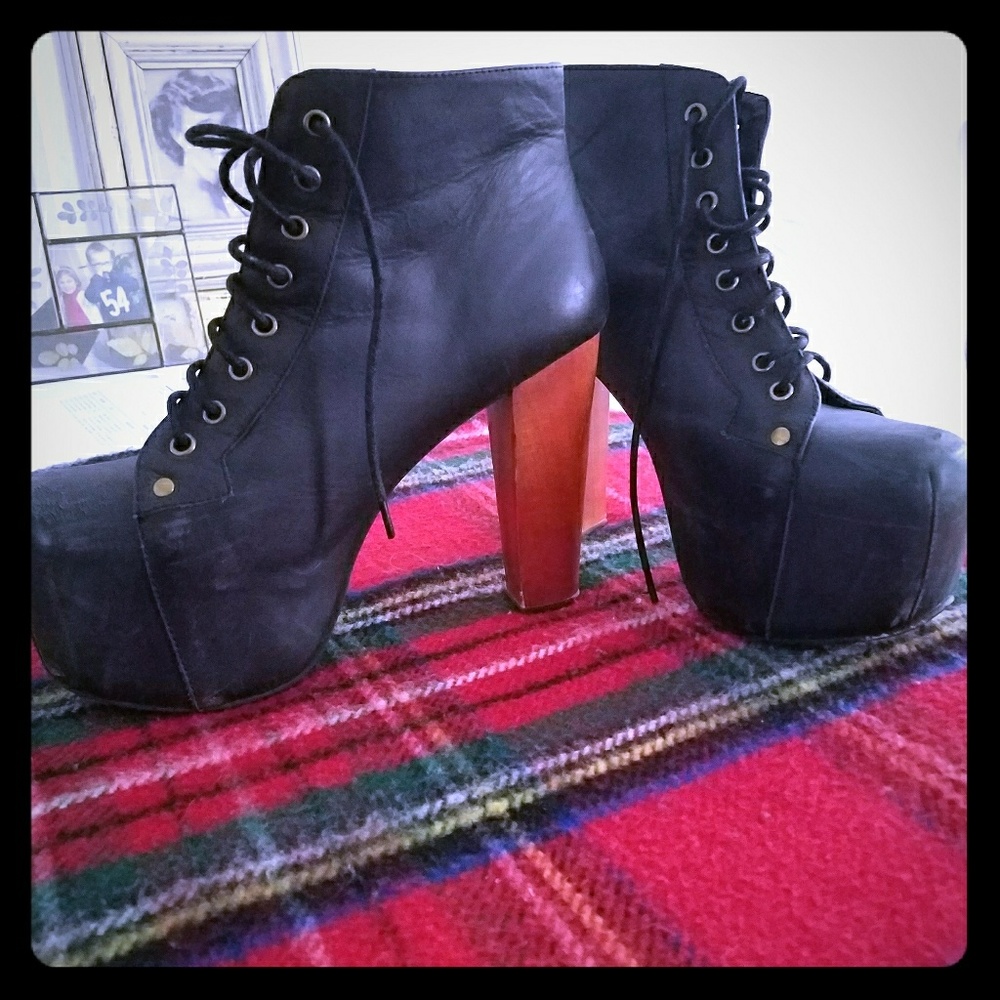 Sz8 Jeffery Campbell Lolitas platform wedge bootie
